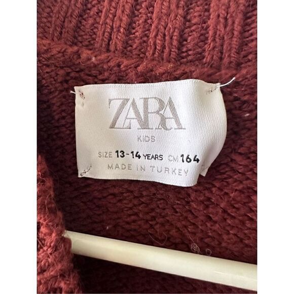 ZARA Kids Chunky Knit Fringe Sweater - Picture 2 of 3